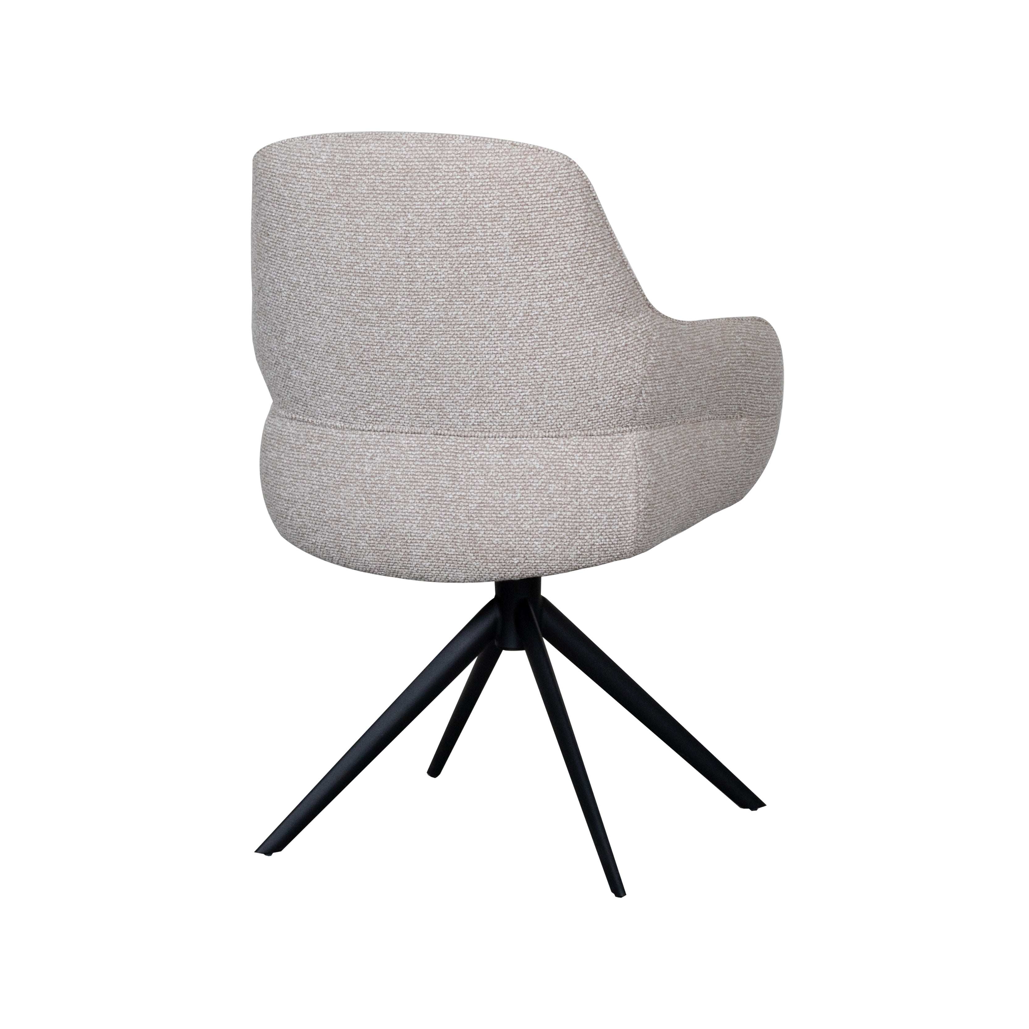 Eetkamerstoel Bern - Naturel - Boucle - Zwart Metalen Frame