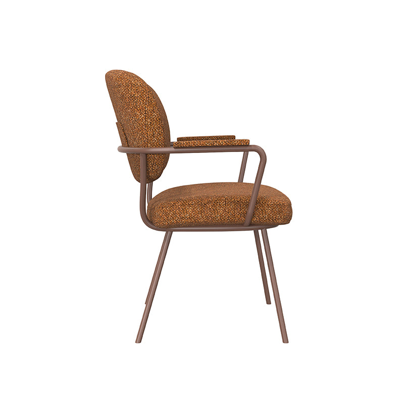Eetkamerstoel Lausanne - Coral - Royal Boucle - Coral Metalen Frame