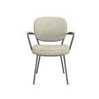 Eetkamerstoel Lausanne - Naturel - Royal Boucle - Zwart Metalen Frame