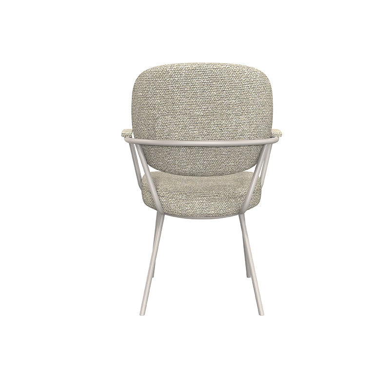 Eetkamerstoel Lausanne - Naturel - Royal Boucle - Taupe Metalen Frame