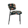 Eetkamerstoel Ferry - Printed Flamingo - Fluweel - Zwart Metalen Frame