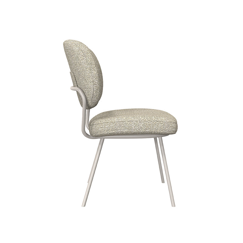Eetkamerstoel Singapore - Naturel - Royal Boucle - Taupe Metalen Frame