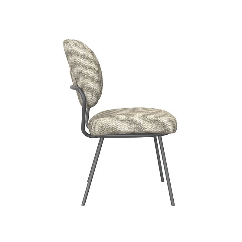 Eetkamerstoel Singapore - Naturel - Royal Boucle - Zwart Metalen Frame