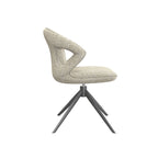Eetkamerstoel Zurich - Naturel - Royal Boucle - Zwart Metalen Frame