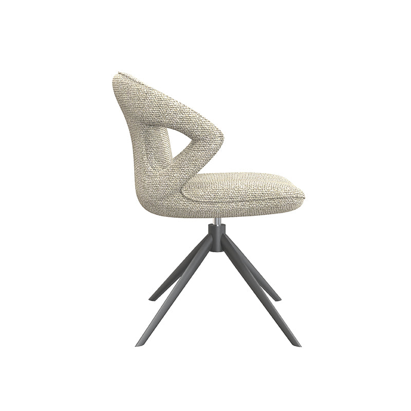 Eetkamerstoel Zurich - Naturel - Royal Boucle - Zwart Metalen Frame