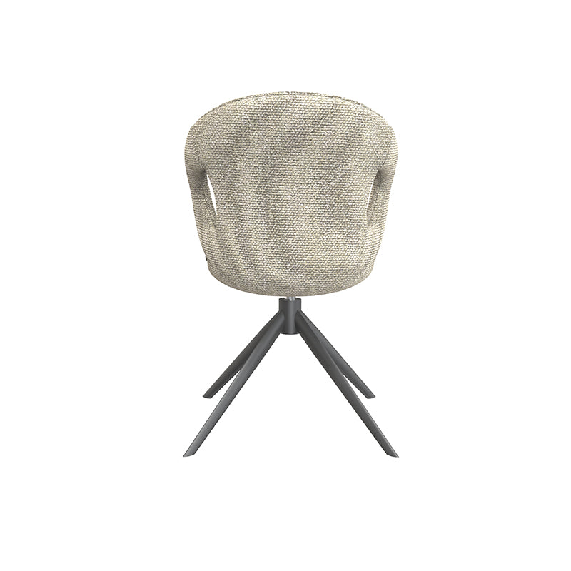 Eetkamerstoel Zurich - Naturel - Royal Boucle - Zwart Metalen Frame