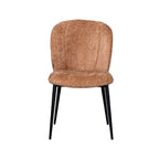 Eetkamerstoel Vino - Cognac - Elite - Zwart Metalen Frame