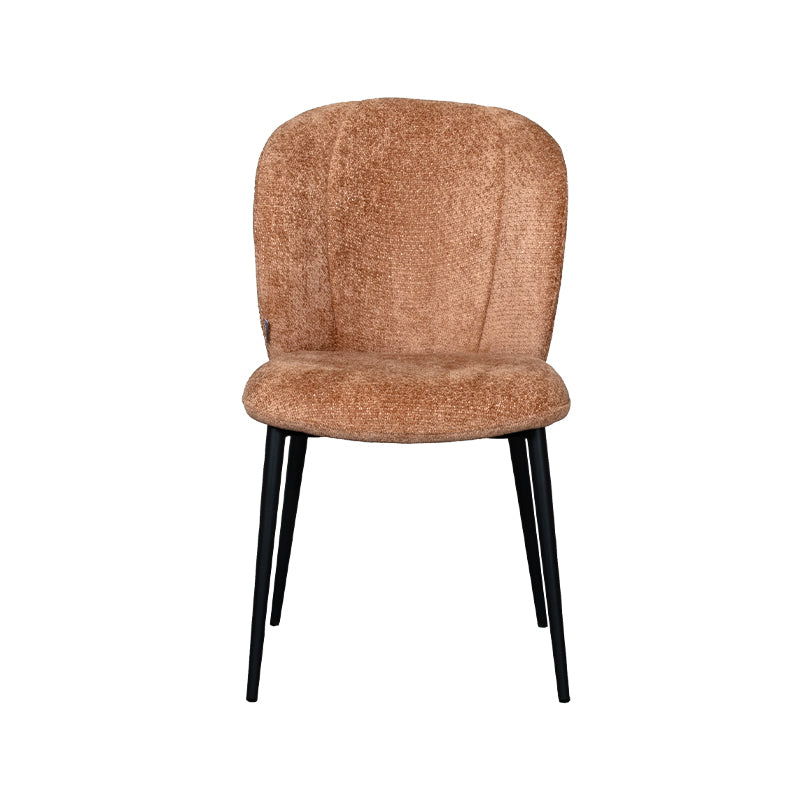 Eetkamerstoel Vino - Cognac - Elite - Zwart Metalen Frame