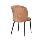 Eetkamerstoel Vino - Cognac - Elite - Zwart Metalen Frame