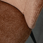 Eetkamerstoel Vino - Cognac - Elite - Zwart Metalen Frame