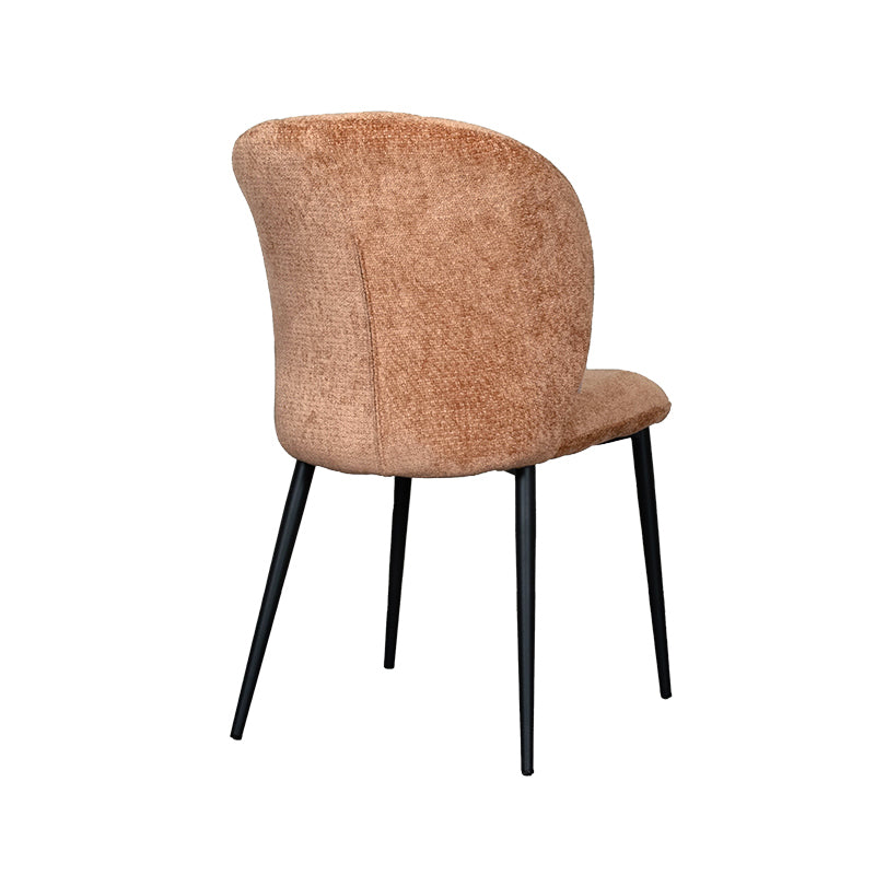 Eetkamerstoel Vino - Cognac - Elite - Zwart Metalen Frame