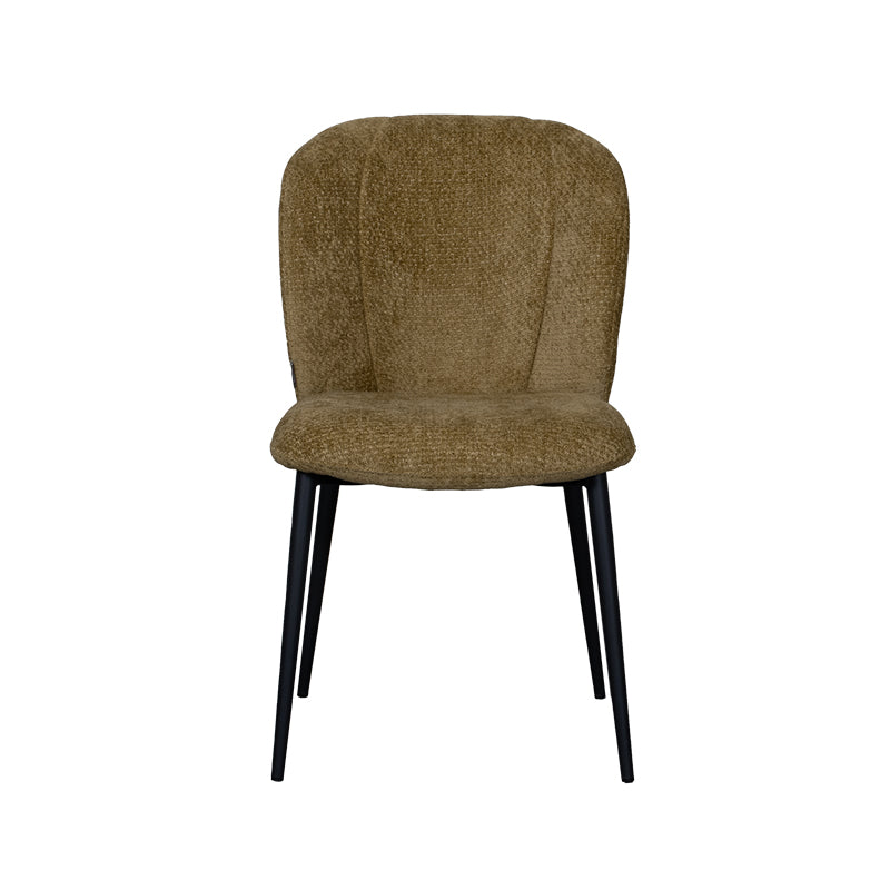 Eetkamerstoel Vino - Mustard - Elite - Zwart Metalen Frame