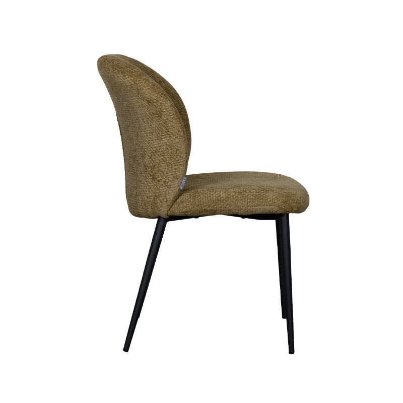 Eetkamerstoel Vino - Mustard - Elite - Zwart Metalen Frame