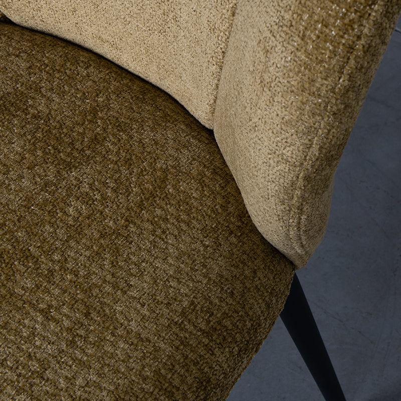 Eetkamerstoel Vino - Mustard - Chenille - Zwart Metalen Frame