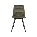 Eetkamerstoel Bistro - Hunter - Velvet - Zwart Metalen Frame