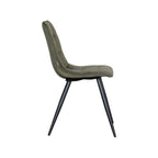 Eetkamerstoel Bistro - Hunter - Velvet - Zwart Metalen Frame