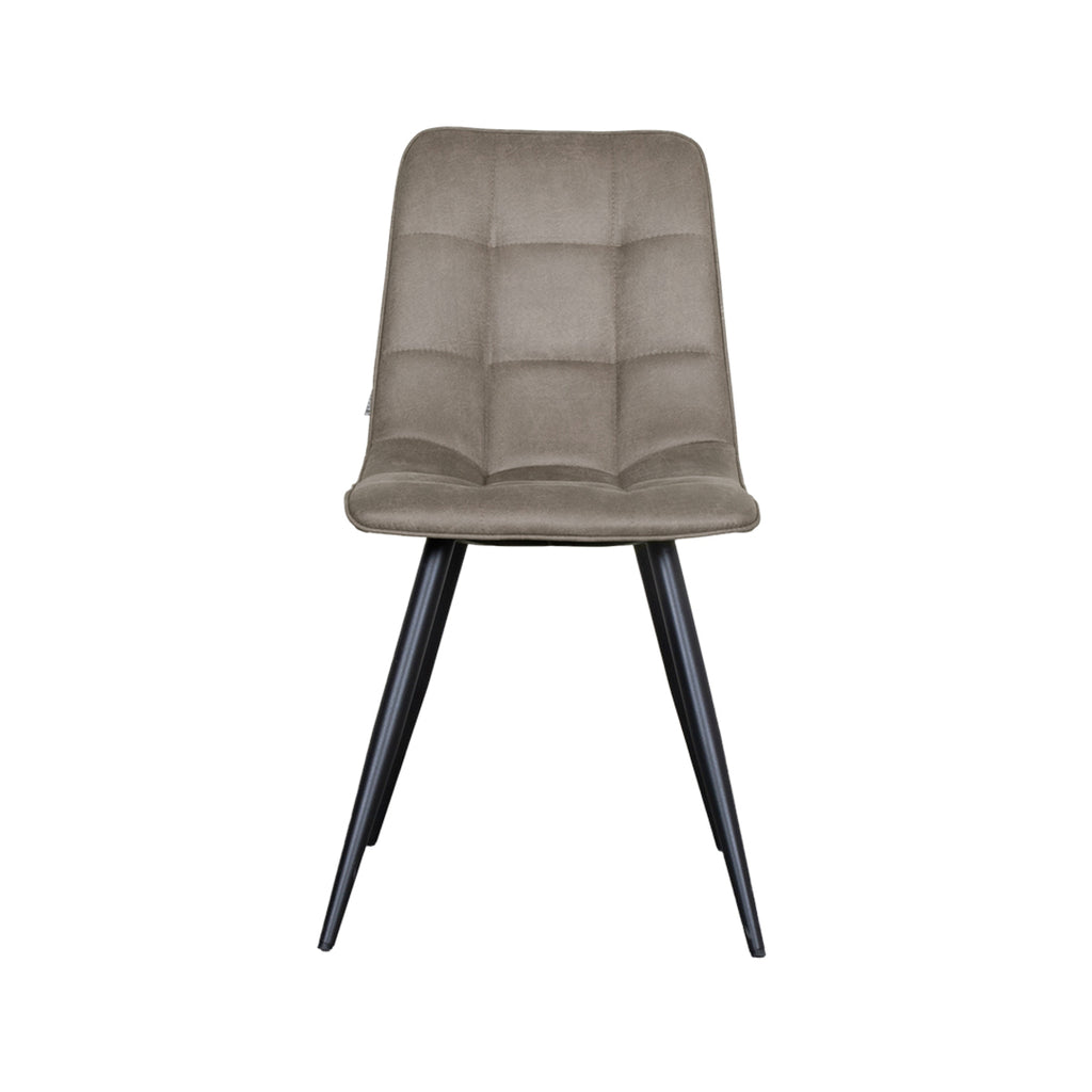 Eetkamerstoel Bistro - Taupe - Micro Suede - Zwart Metalen Frame