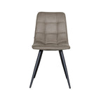 Eetkamerstoel Bistro - Taupe - Micro Suede - Zwart Metalen Frame