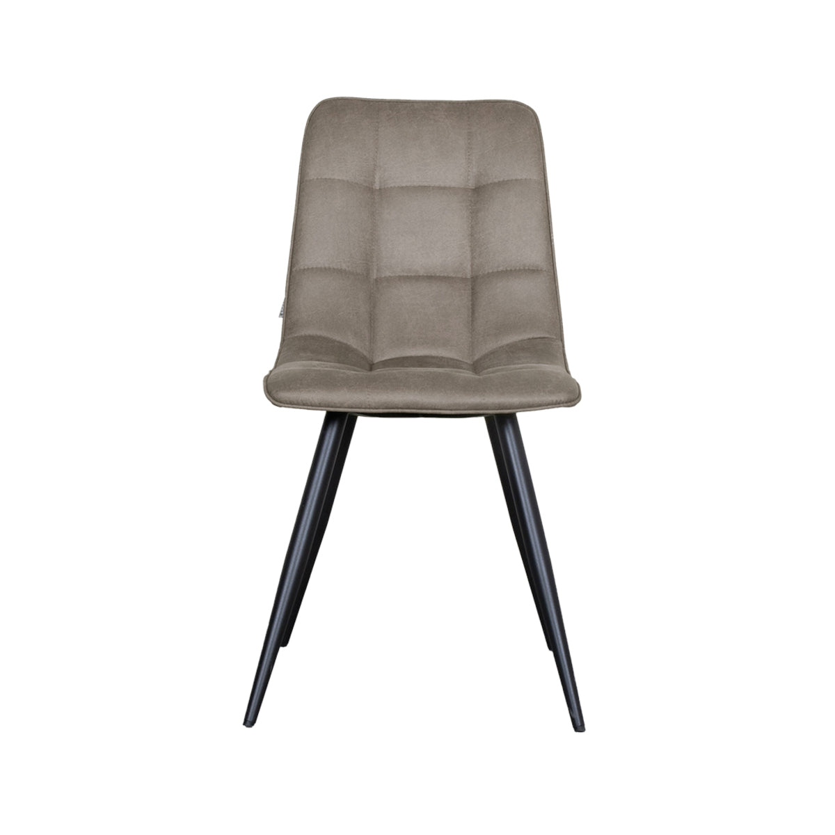 Eetkamerstoel Bistro - Taupe - Micro Suede - Zwart Metalen Frame