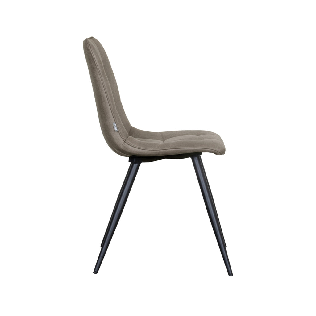 Eetkamerstoel Bistro - Taupe - Micro Suede - Zwart Metalen Frame
