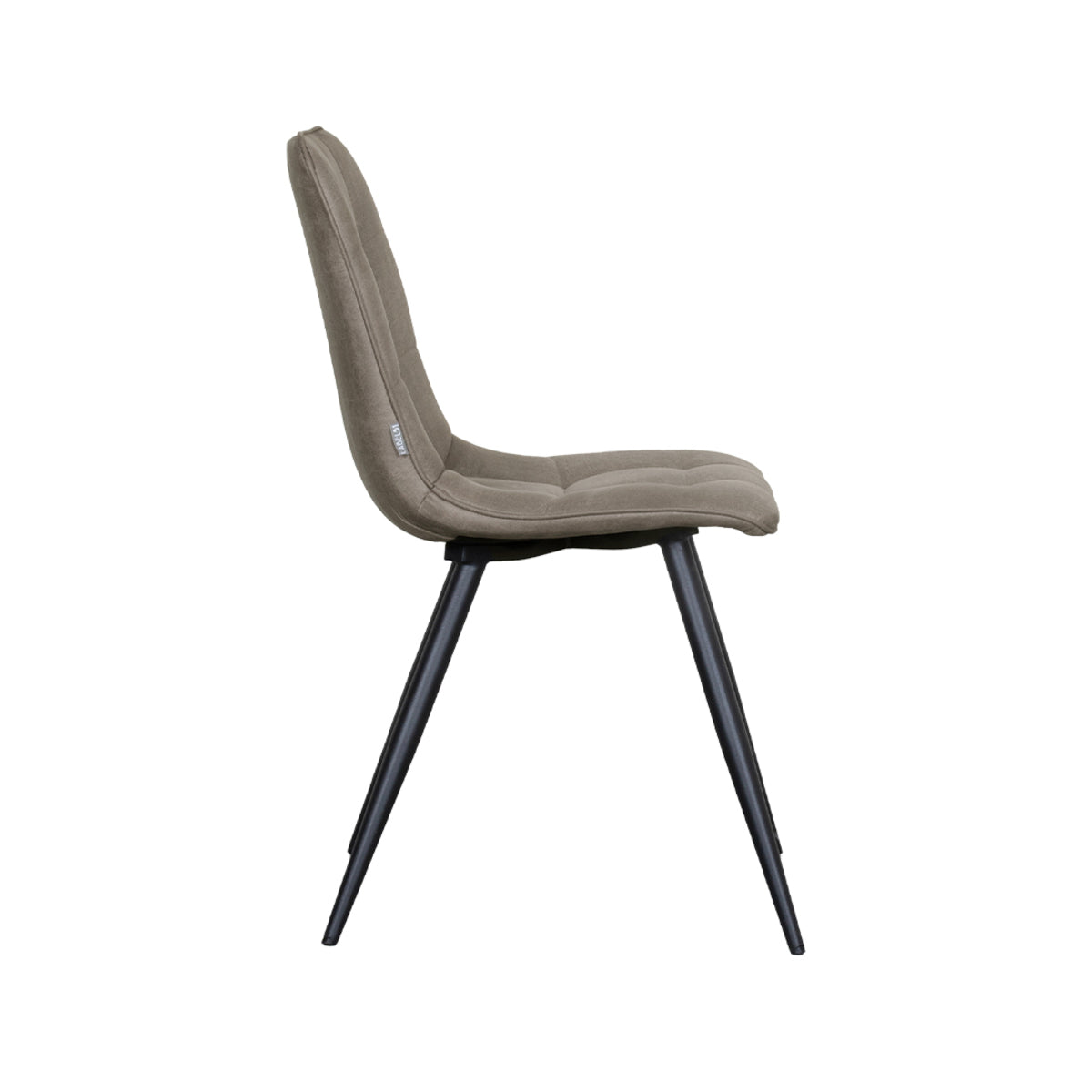 Eetkamerstoel Bistro - Taupe - Micro Suede - Zwart Metalen Frame