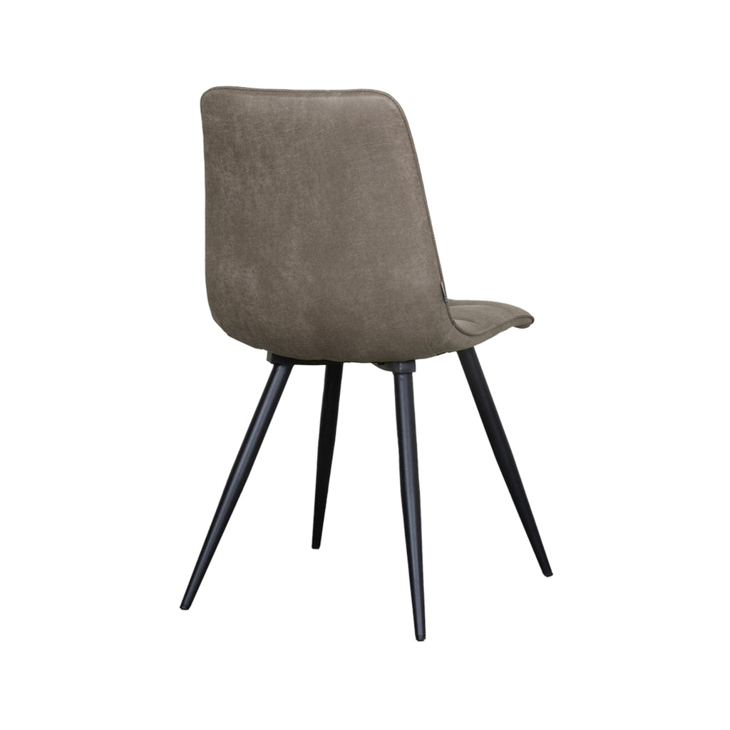 Eetkamerstoel Bistro - Taupe - Micro Suede - Zwart Metalen Frame