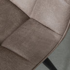 Eetkamerstoel Bistro - Taupe - Micro Suede - Zwart Metalen Frame