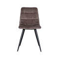 Eetkamerstoel Bistro - Taupe - Fluweel - Zwart Metalen Frame