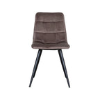 Eetkamerstoel Bistro - Taupe - Fluweel - Zwart Metalen Frame