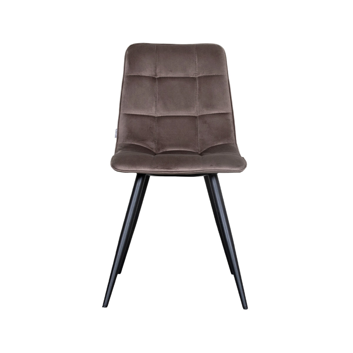 Eetkamerstoel Bistro - Taupe - Fluweel - Zwart Metalen Frame