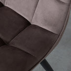 Eetkamerstoel Bistro - Taupe - Fluweel - Zwart Metalen Frame
