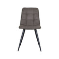 Eetkamerstoel Bistro - Antraciet - Micro Suede - Zwart Metalen Frame