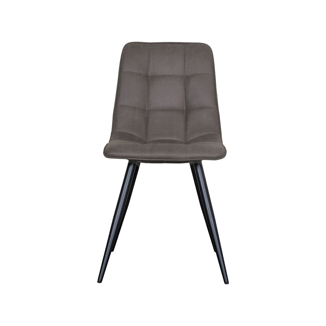 Eetkamerstoel Bistro - Antraciet - Micro Suede - Zwart Metalen Frame