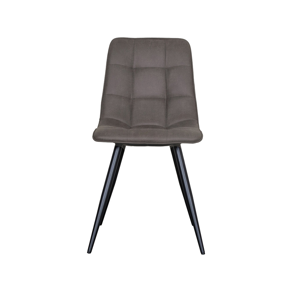 Eetkamerstoel Bistro - Antraciet - Micro Suede - Zwart Metalen Frame