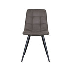 Eetkamerstoel Bistro - Antraciet - Micro Suede - Zwart Metalen Frame