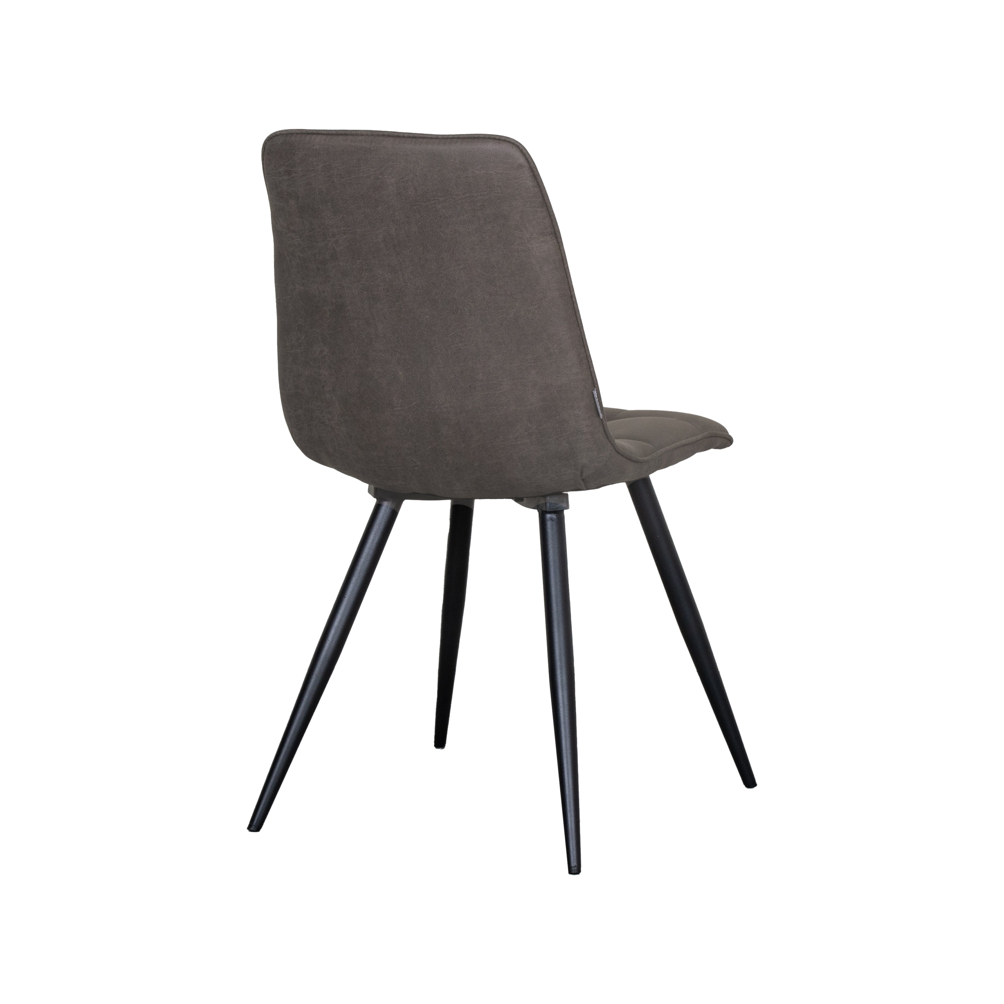 Eetkamerstoel Bistro - Antraciet - Micro Suede - Zwart Metalen Frame