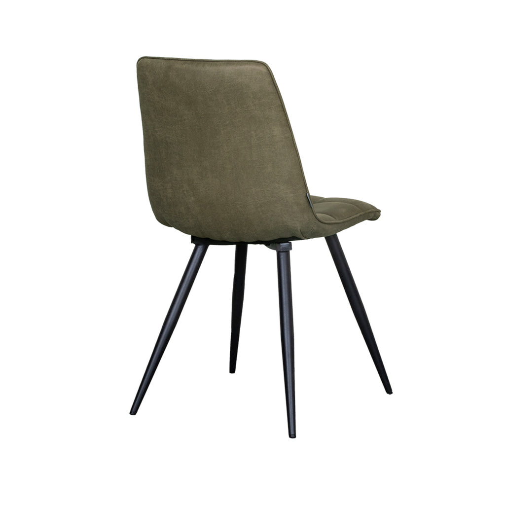 Eetkamerstoel Bistro - Moss - Micro Suede - Zwart Metalen Frame