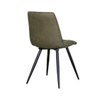 Eetkamerstoel Bistro - Moss - Micro Suede - Zwart Metalen Frame