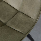 Eetkamerstoel Bistro - Moss - Micro Suede - Zwart Metalen Frame