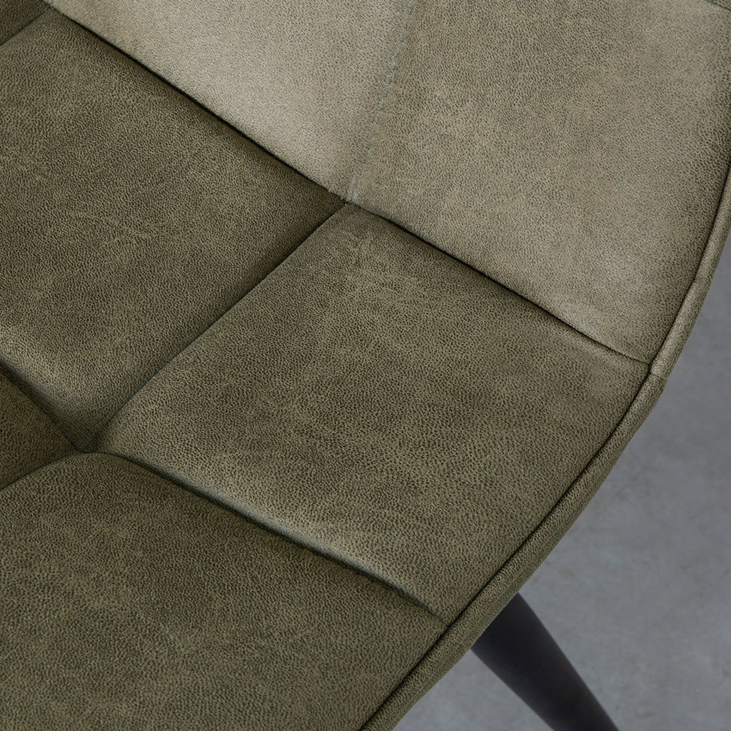 Eetkamerstoel Bistro - Moss - Kunstleder - Zwart Metalen Frame