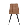 Eetkamerstoel Bistro - Cognac - Micro Suede - Zwart Metalen Frame