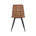 Eetkamerstoel Bistro - Cognac - Micro Suede - Zwart Metalen Frame