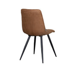 Eetkamerstoel Bistro - Cognac - Micro Suede - Zwart Metalen Frame