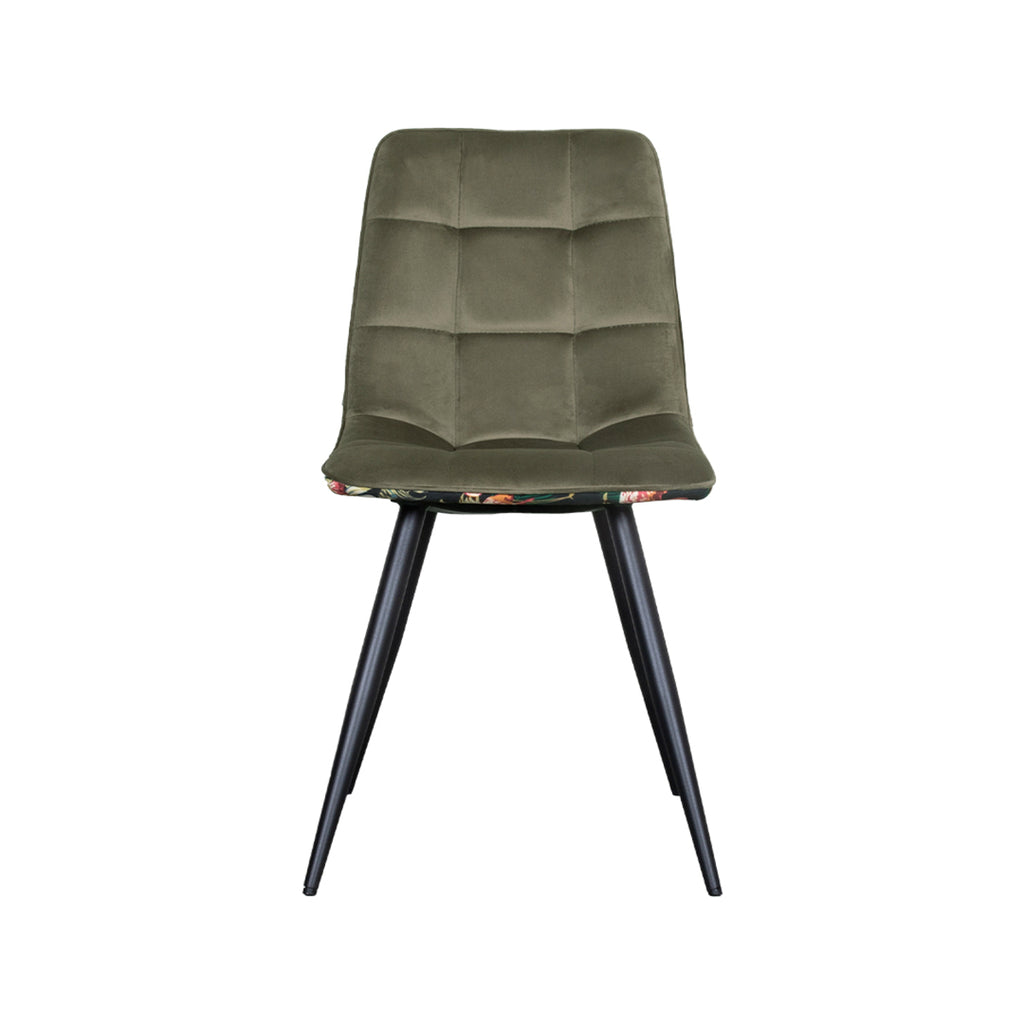 Eetkamerstoel Bistro - Hunter - Fluweel - Zwart Metalen Frame