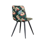 Eetkamerstoel Bistro - Hunter - Fluweel - Zwart Metalen Frame