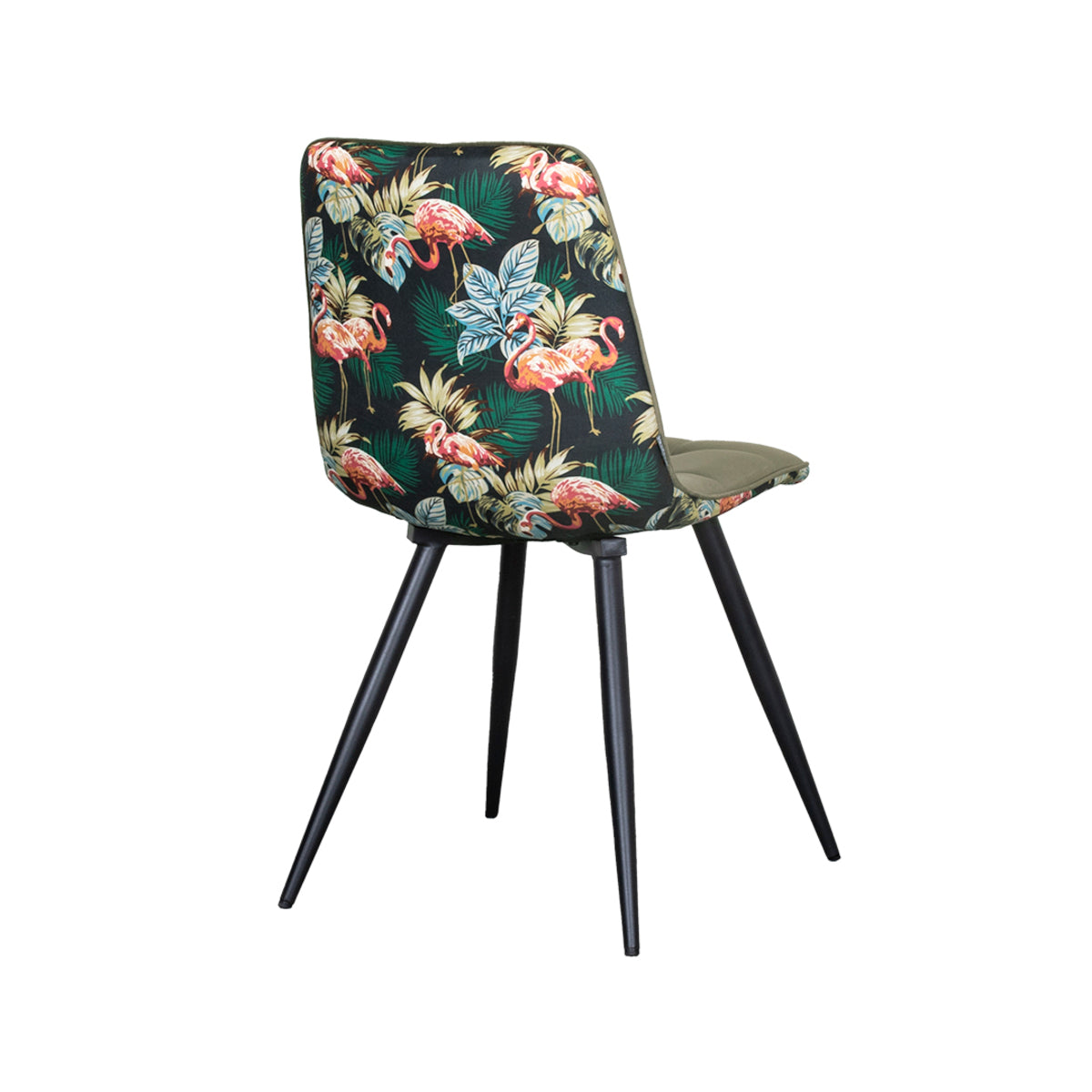 Eetkamerstoel Bistro - Hunter - Fluweel - Zwart Metalen Frame
