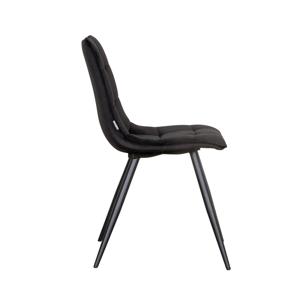 Eetkamerstoel Bistro - Zwart - Fluweel - Zwart Metalen Frame