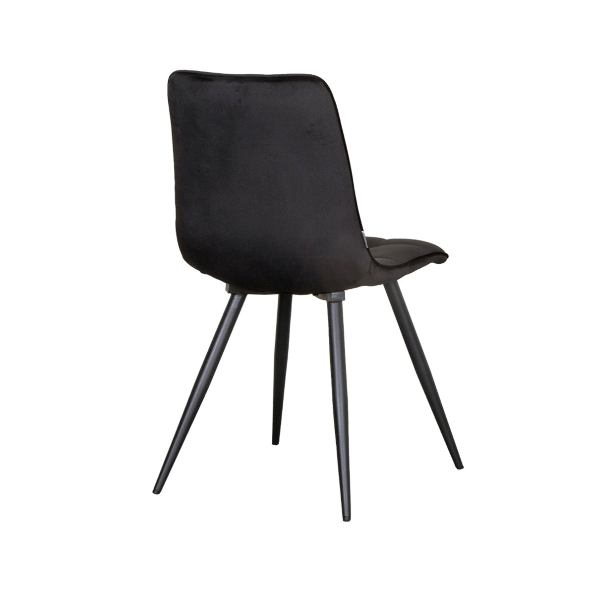 Eetkamerstoel Bistro - Zwart - Fluweel - Zwart Metalen Frame