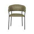 Eetkamerstoel Luuk - Moss - Micro Suede - Zwart Metalen Frame