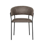 Eetkamerstoel Luuk - Taupe - Micro Suede - Zwart Metalen Frame